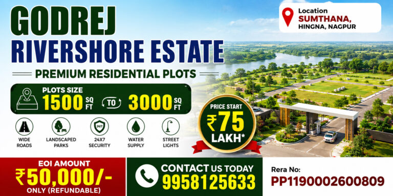 Godrej rivershore estate plots banner nagpur